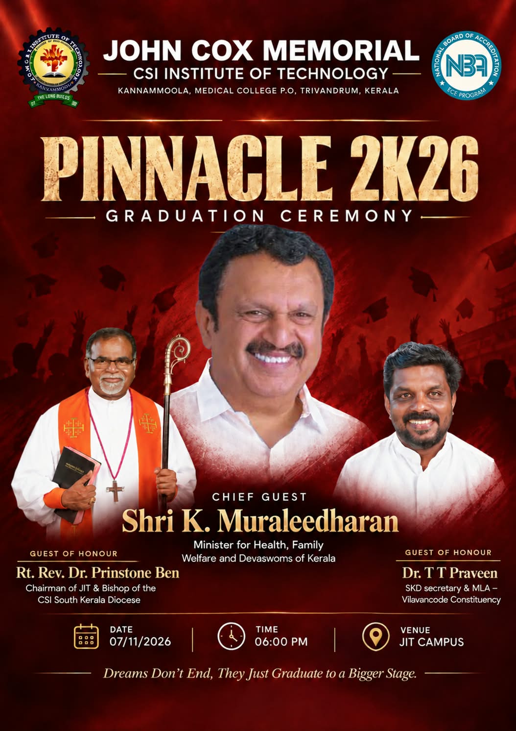 Graduation and Course Completion Ceremony 2026 — PINNACLE 2K26 poster